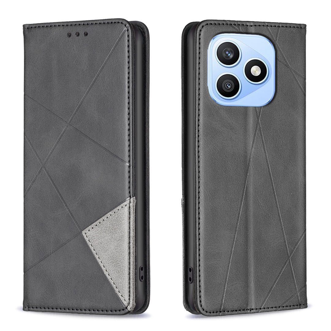 Honor X8d 4G Wallet-Handyhülle – Kratzfest, aus Leder, mit Ständer & bedruckten Kartenfächern