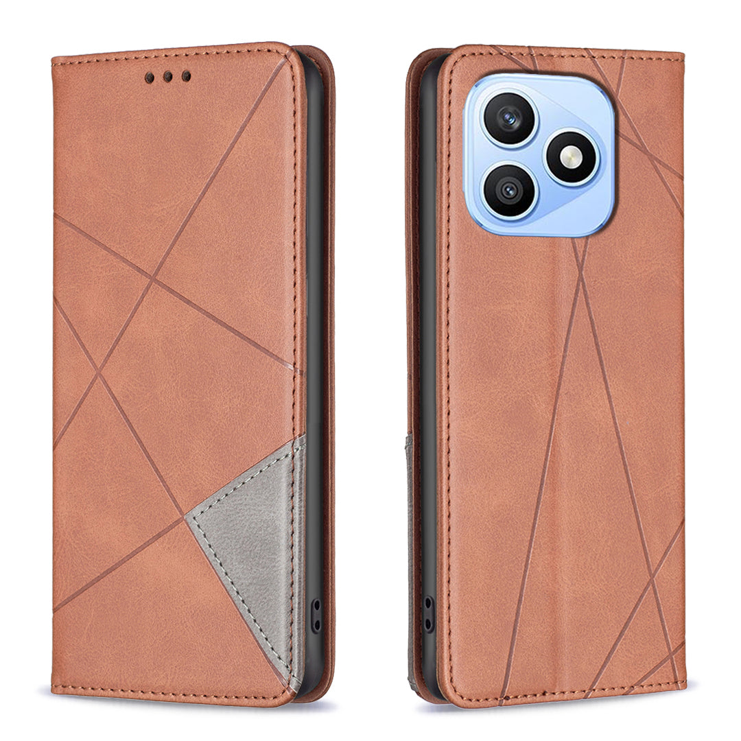 Honor X8d 4G Wallet-Handyhülle – Kratzfest, aus Leder, mit Ständer & bedruckten Kartenfächern