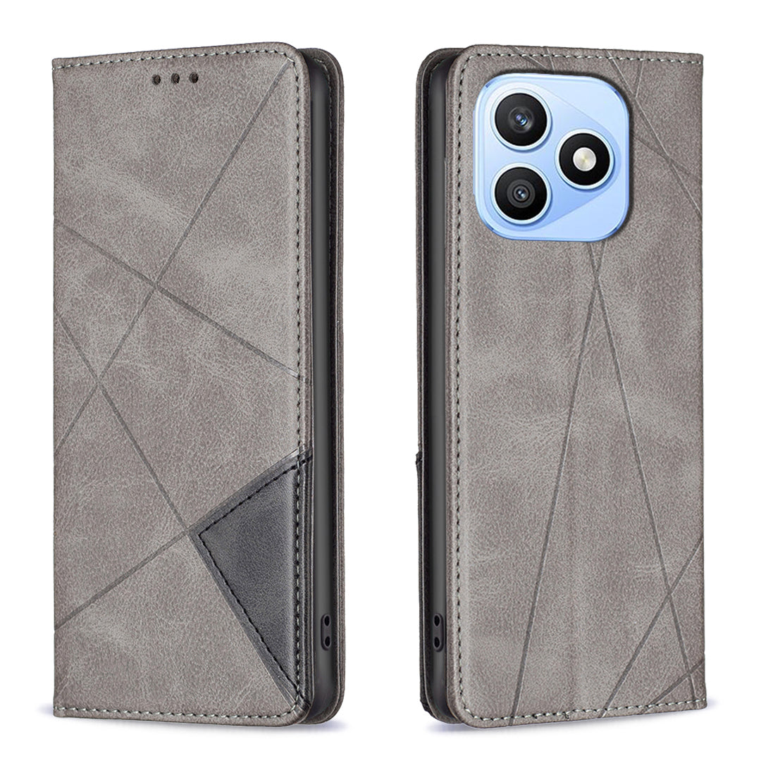 Honor X8d 4G Wallet-Handyhülle – Kratzfest, aus Leder, mit Ständer & bedruckten Kartenfächern