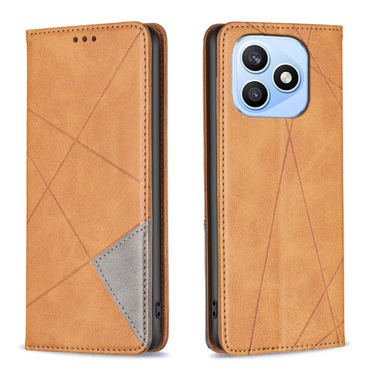 Honor X8d 4G Wallet-Handyhülle – Kratzfest, aus Leder, mit Ständer & bedruckten Kartenfächern