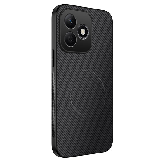 Honor X8d 4G Handyhülle – WANLONFENG Magnetisches Gehäuse der TQ-Serie, Karbonfaser-Textur, PC-TPU