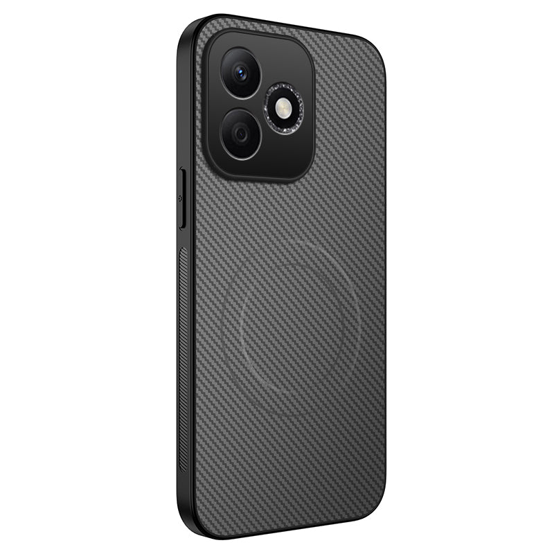 WANLONFENG For Honor X8d 4G  TQ Series Magnetic Case Carbon Fiber Texture PC TPU Phone Cover