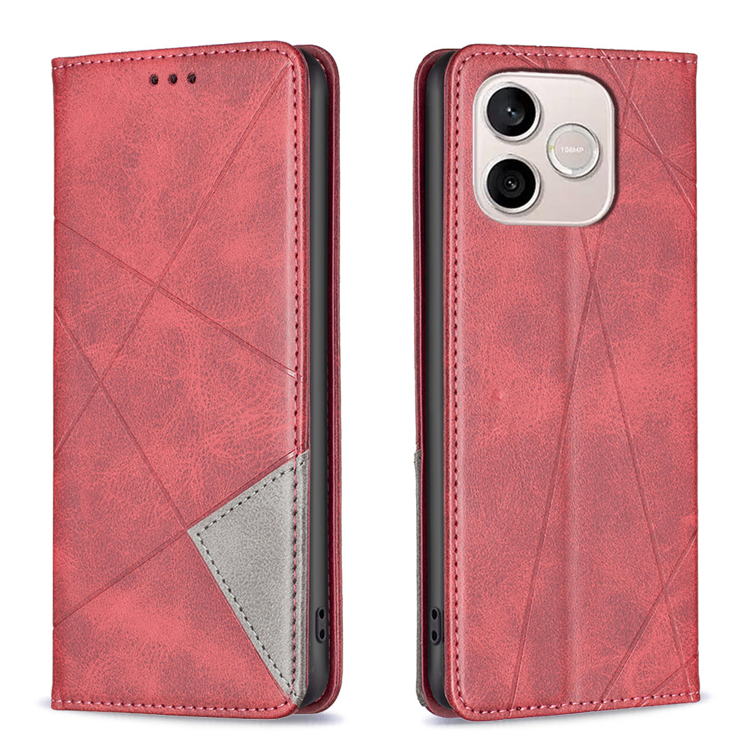 Honor 600 Lite 5G Wallet-Handyhülle – Kratzfest, aus Leder, mit Ständer & bedruckten Kartenfächern