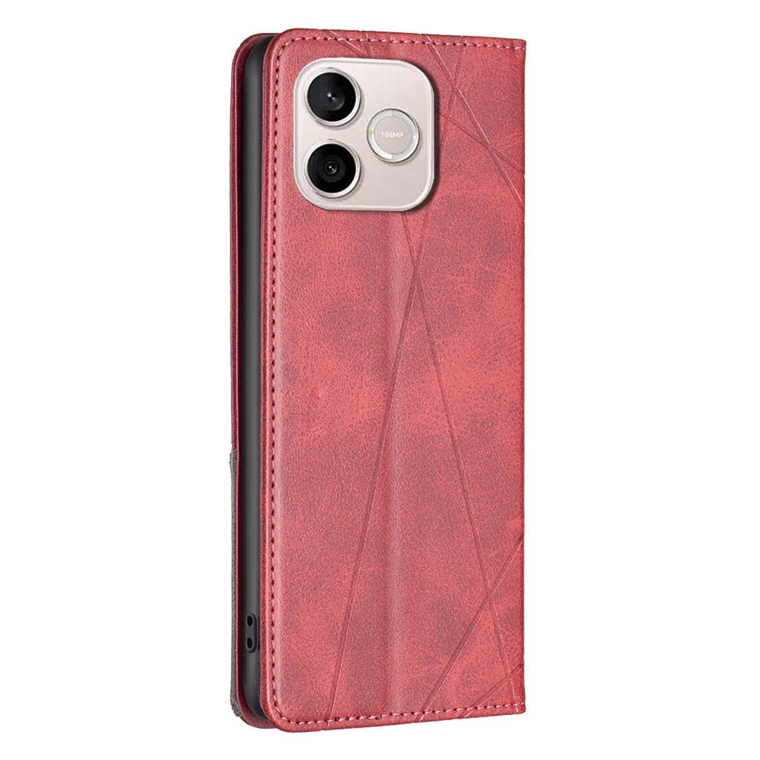 Honor 600 Lite 5G Wallet-Handyhülle – Kratzfest, aus Leder, mit Ständer & bedruckten Kartenfächern