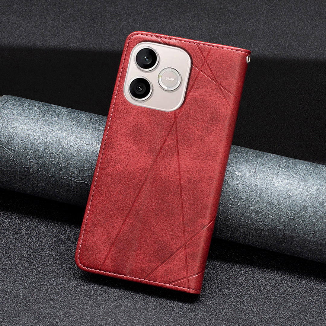 Honor 600 Lite 5G Wallet-Handyhülle – Kratzfest, aus Leder, mit Ständer & bedruckten Kartenfächern