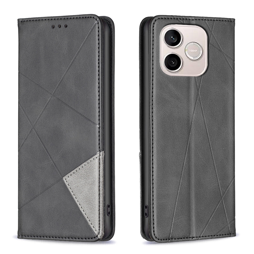 Honor 600 Lite 5G Wallet-Handyhülle – Kratzfest, aus Leder, mit Ständer & bedruckten Kartenfächern