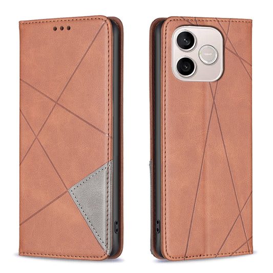 Honor 600 Lite 5G Wallet-Handyhülle – Kratzfest, aus Leder, mit Ständer & bedruckten Kartenfächern