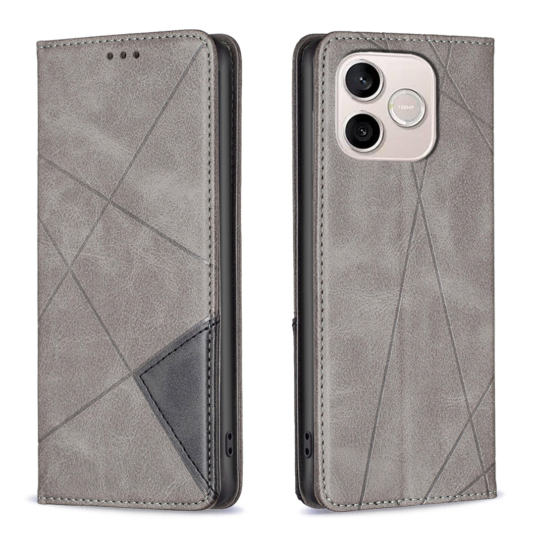 Honor 600 Lite 5G Wallet-Handyhülle – Kratzfest, aus Leder, mit Ständer & bedruckten Kartenfächern