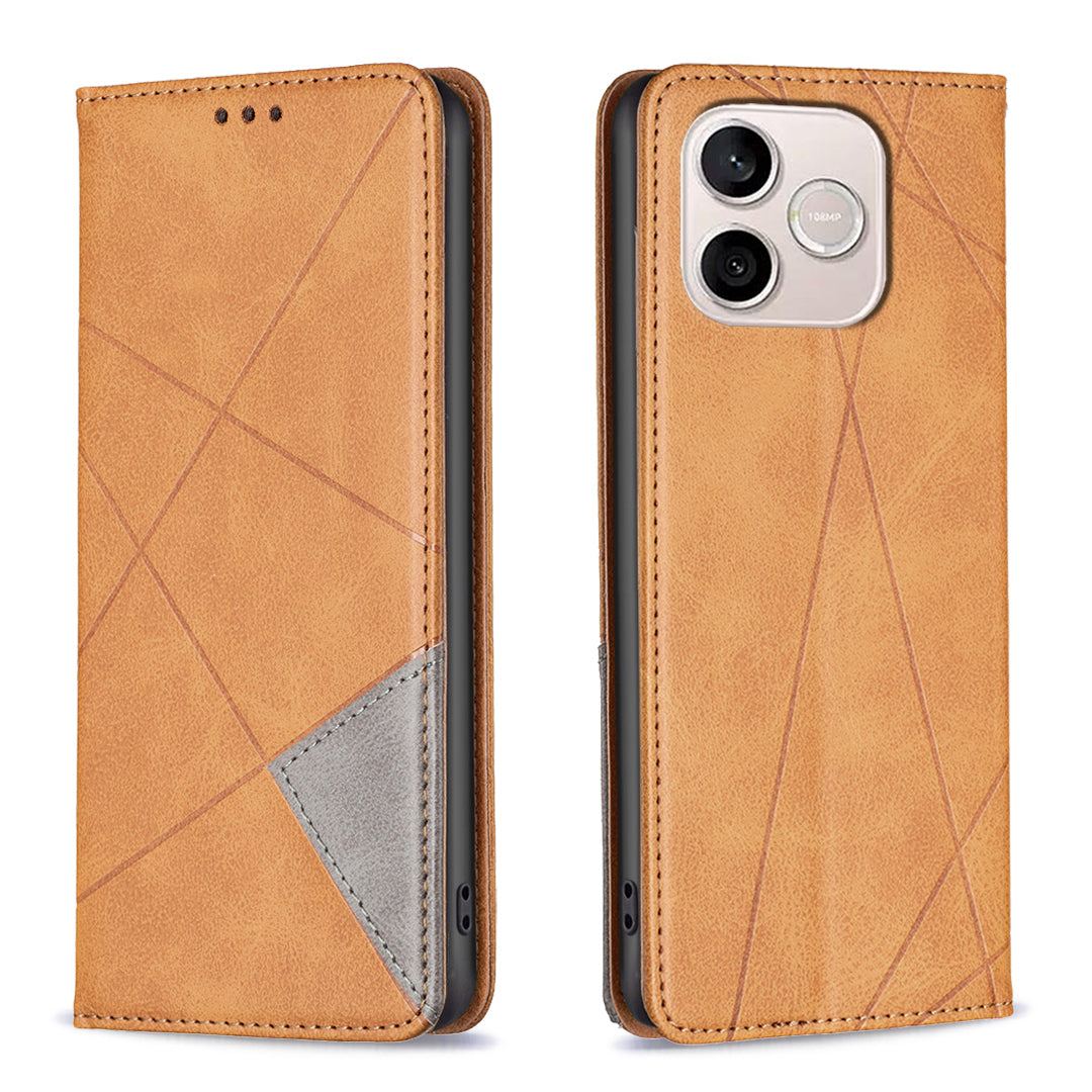 Honor 600 Lite 5G Wallet-Handyhülle – Kratzfest, aus Leder, mit Ständer & bedruckten Kartenfächern