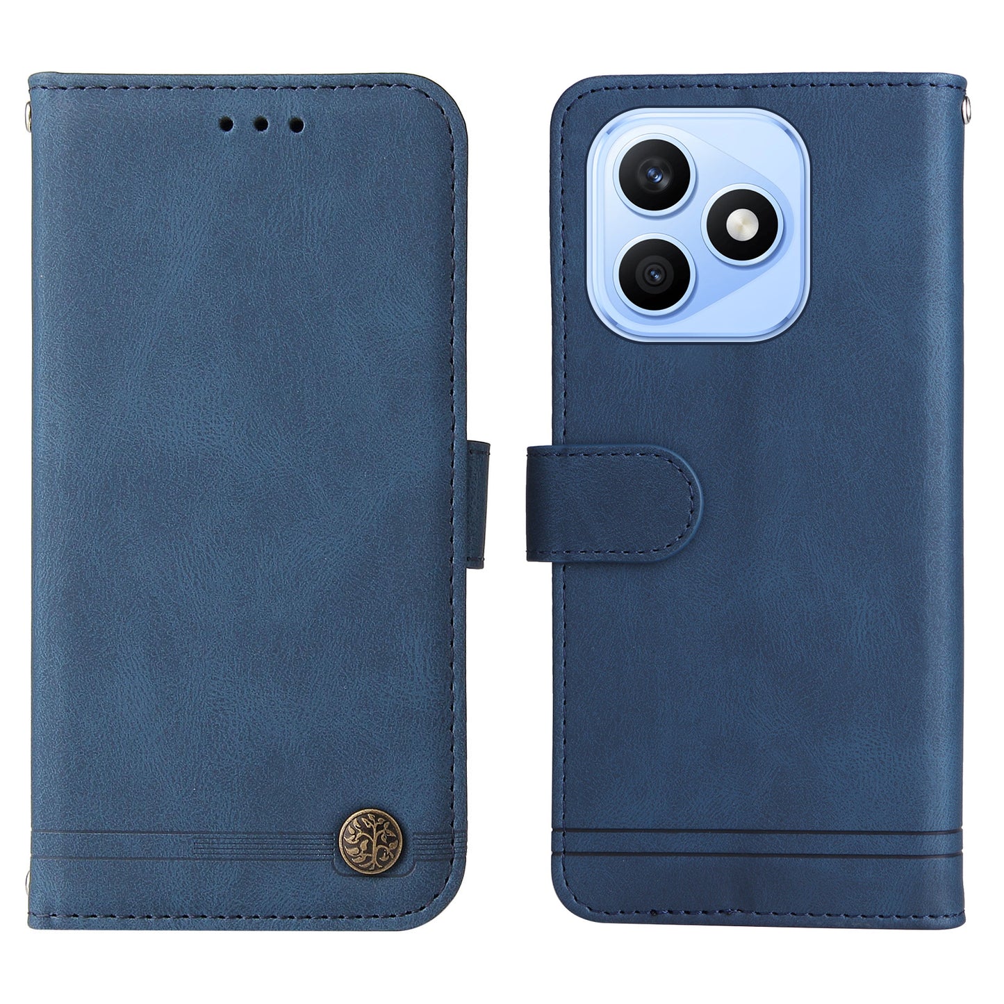 For Honor X8d 4G Leather Wallet Cases Skin Touch Phone Cover Stand with Strap