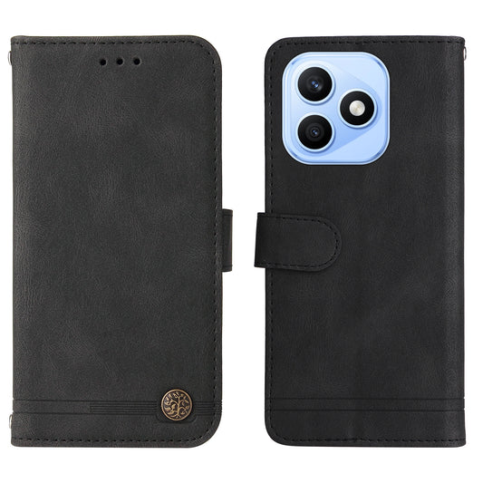 Honor X8d 4G Handyhülle – Leder-Geldbörsen-Hüllen, hautfreundlich-, Ständer mit Riemen