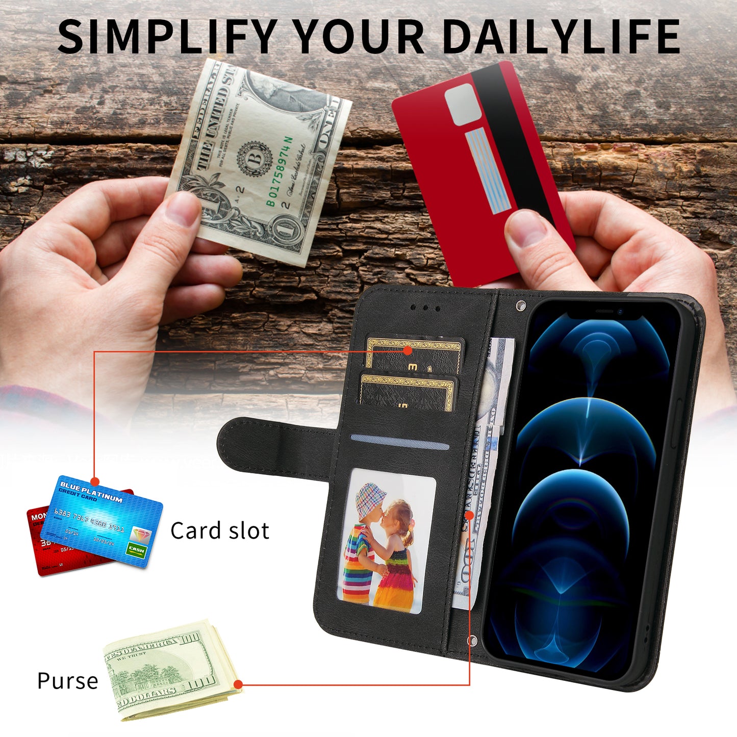 For Honor X8d 4G Leather Wallet Cases Skin Touch Phone Cover Stand with Strap