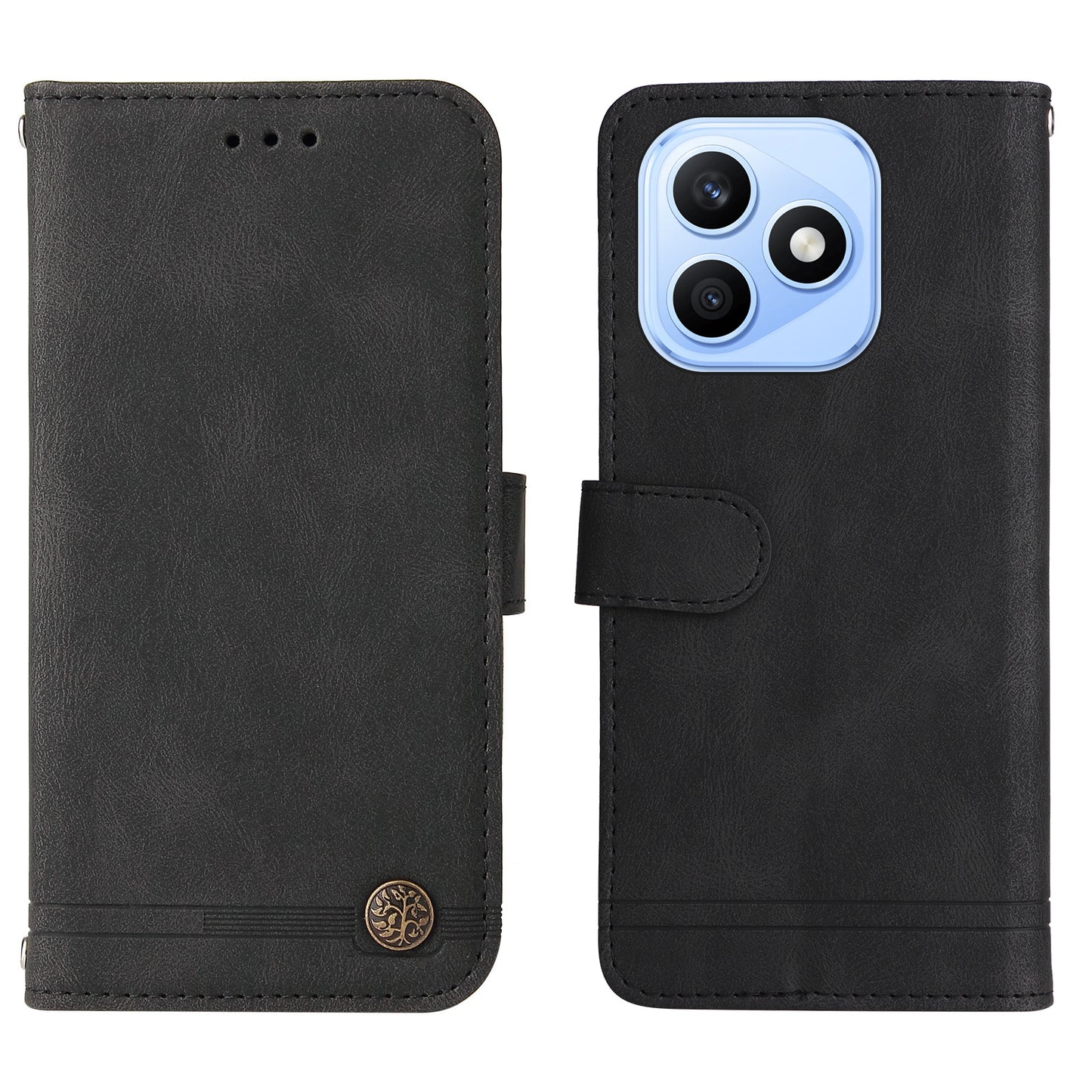 For Honor X8d 4G Leather Wallet Cases Skin Touch Phone Cover Stand with Strap