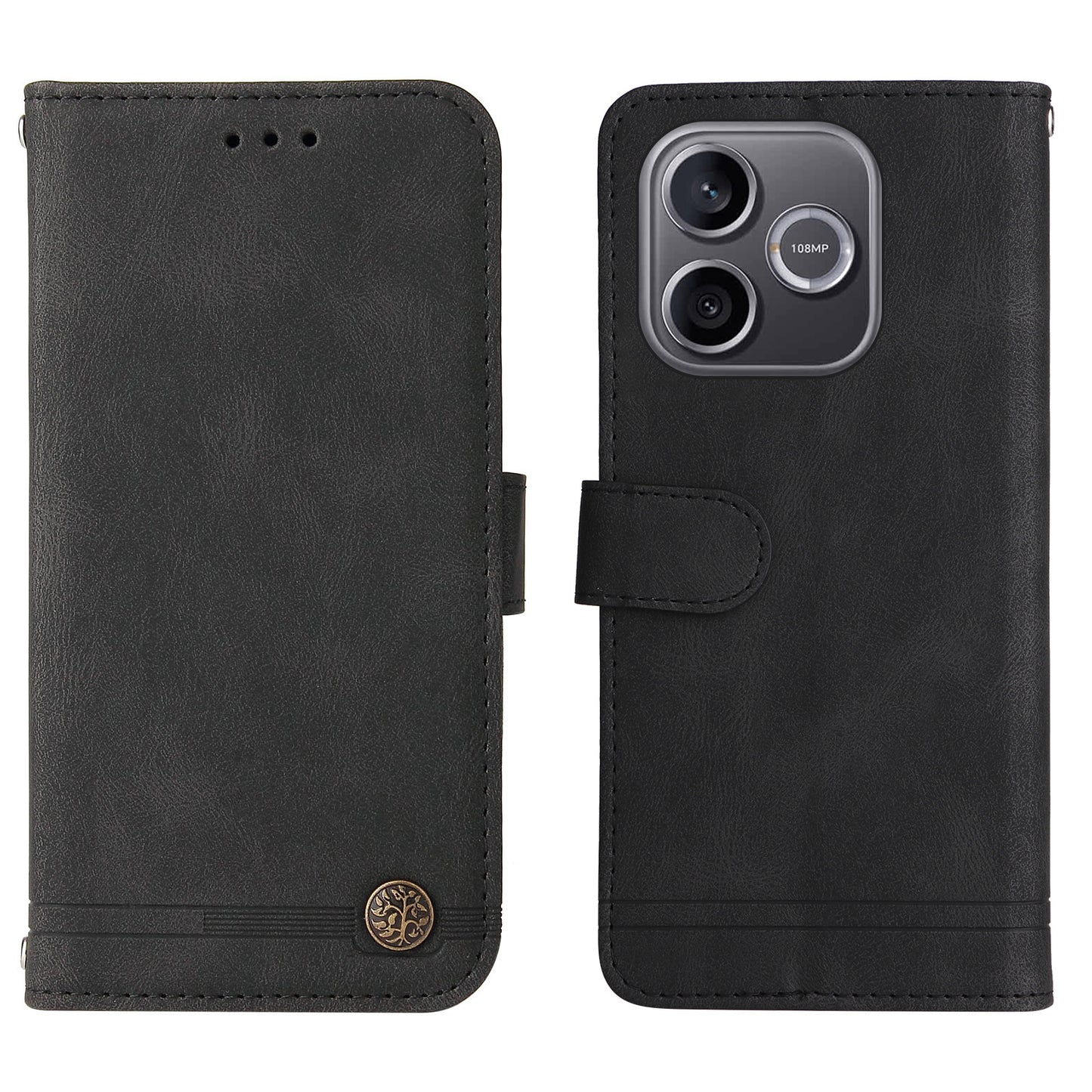 For Honor 600 Lite 5G Leather Wallet Cases Skin Touch Phone Cover Stand with Strap