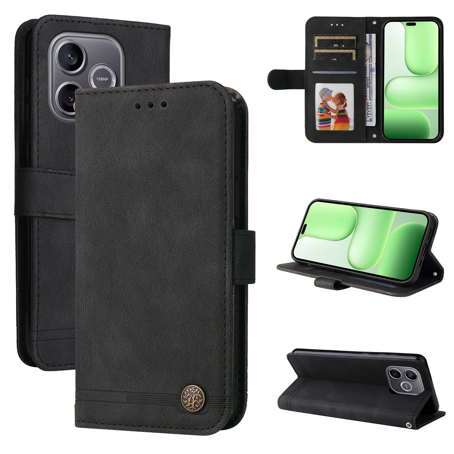 For Honor 600 Lite 5G Leather Wallet Cases Skin Touch Phone Cover Stand with Strap