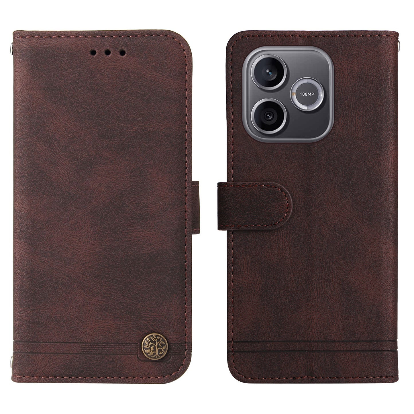 For Honor 600 Lite 5G Leather Wallet Cases Skin Touch Phone Cover Stand with Strap