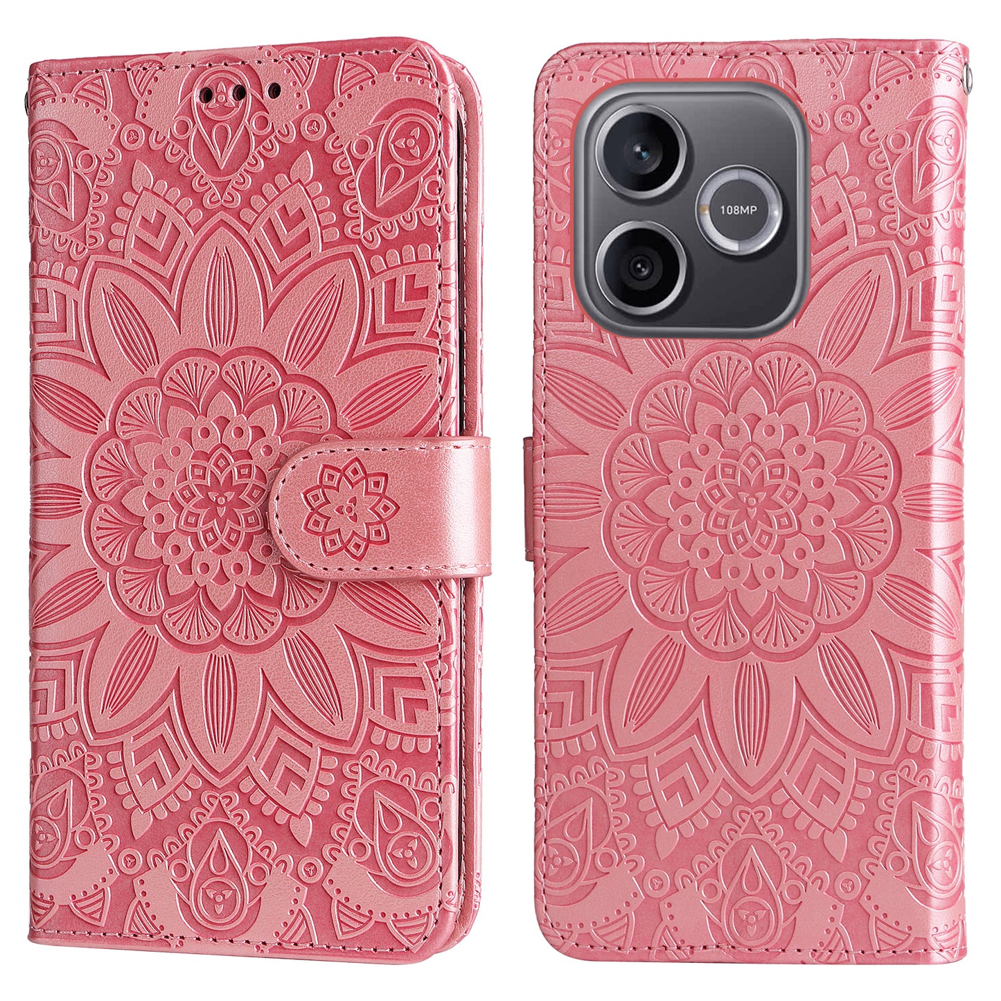 For Honor 600 Lite 5G Case Sunflower Imprint Leather Wallet Phone Cover