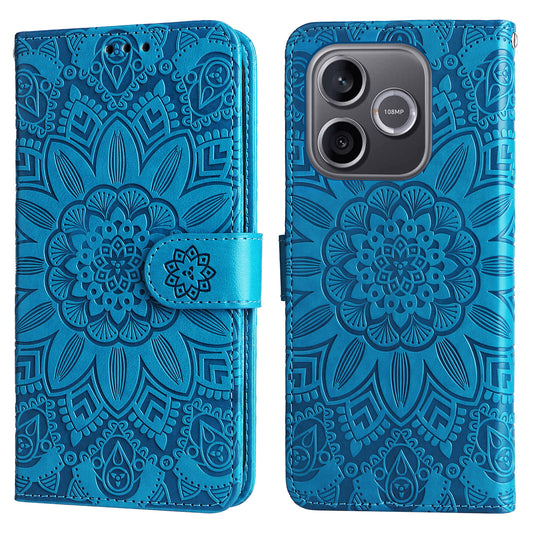Honor 600 Lite 5G Handyhülle – mit Sonnenblumen-Aufdruck, Leder-Geldbörsen