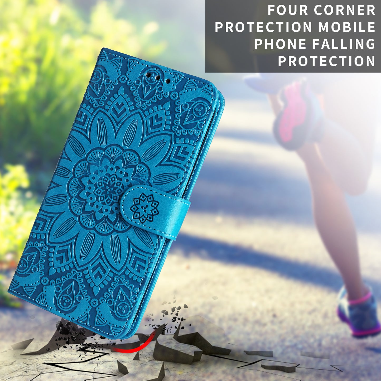 For Honor 600 Lite 5G Case Sunflower Imprint Leather Wallet Phone Cover