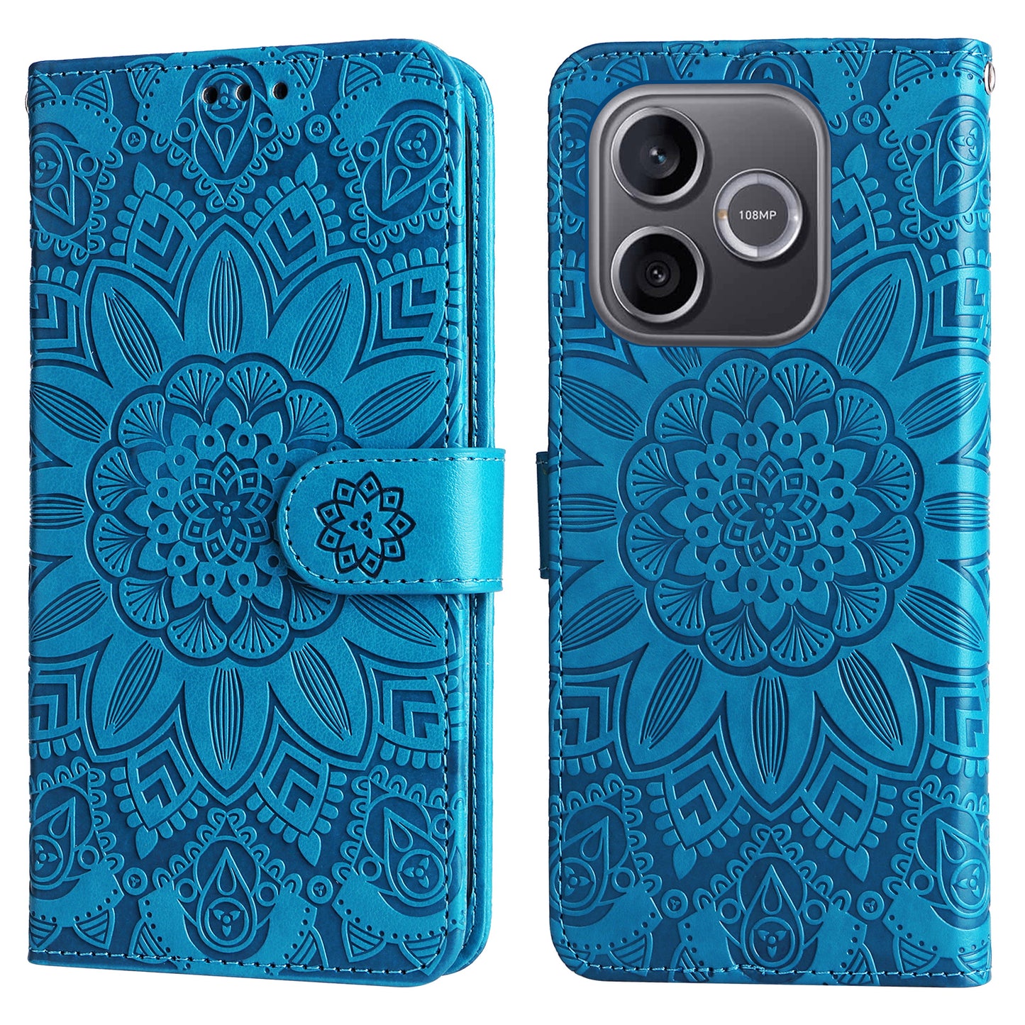 For Honor 600 Lite 5G Case Sunflower Imprint Leather Wallet Phone Cover