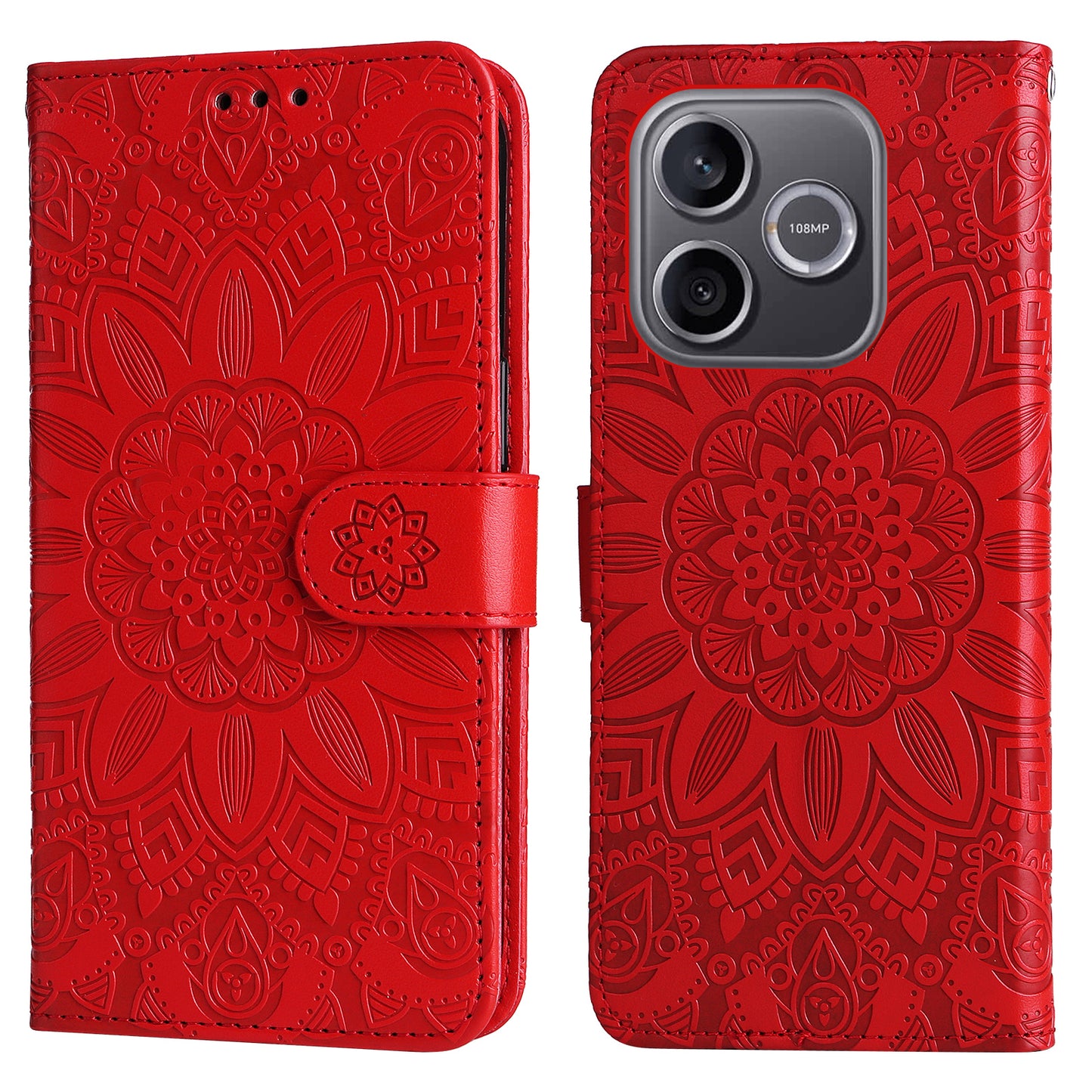 For Honor 600 Lite 5G Case Sunflower Imprint Leather Wallet Phone Cover