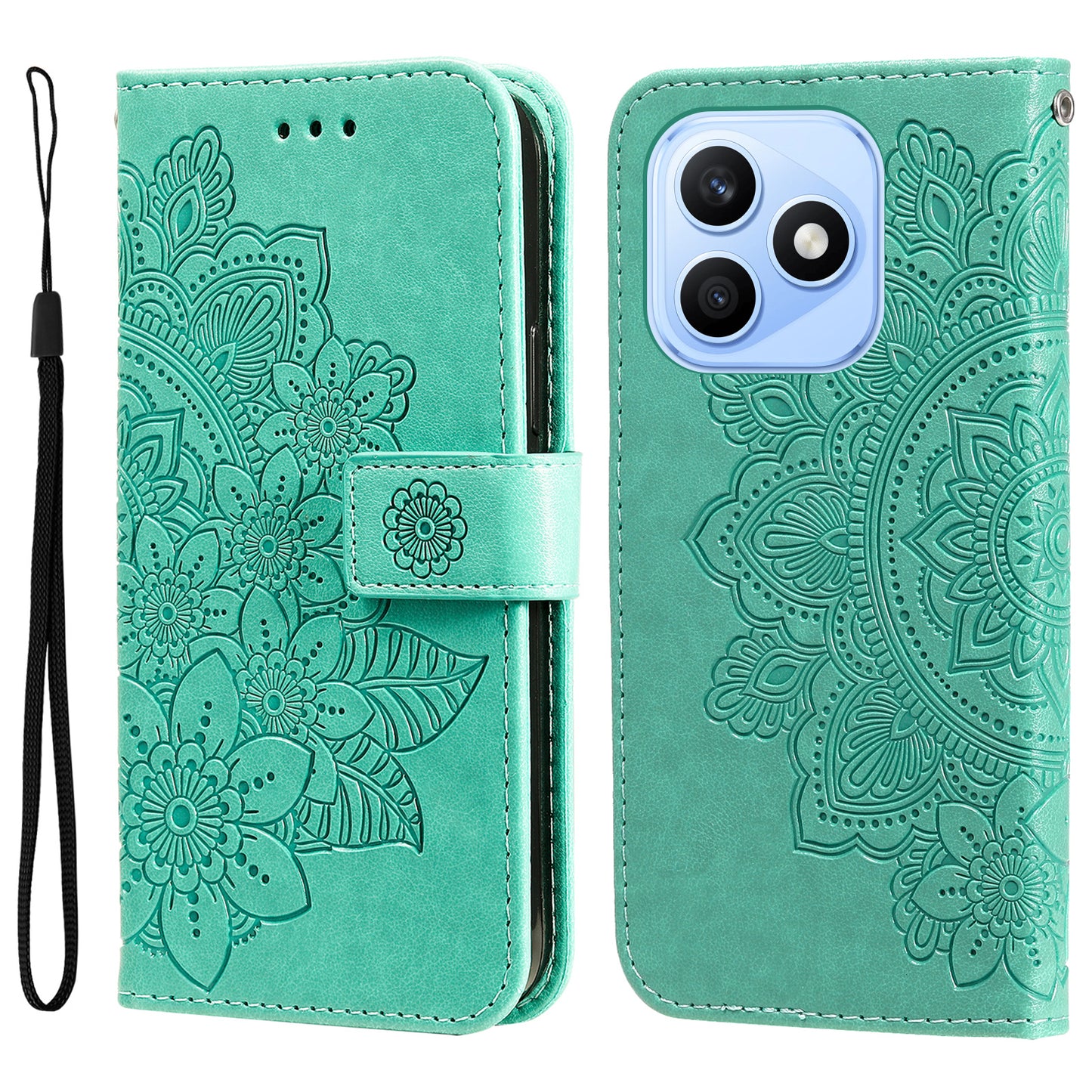 For Honor X8d 4G Case Floral Pattern PU Leather Wallet Stand Phone Cover