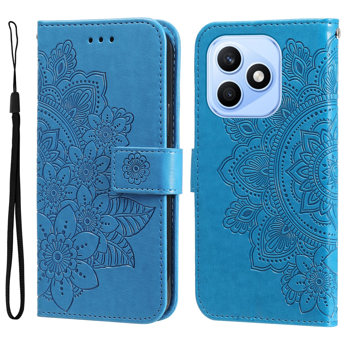 For Honor X8d 4G Case Floral Pattern PU Leather Wallet Stand Phone Cover