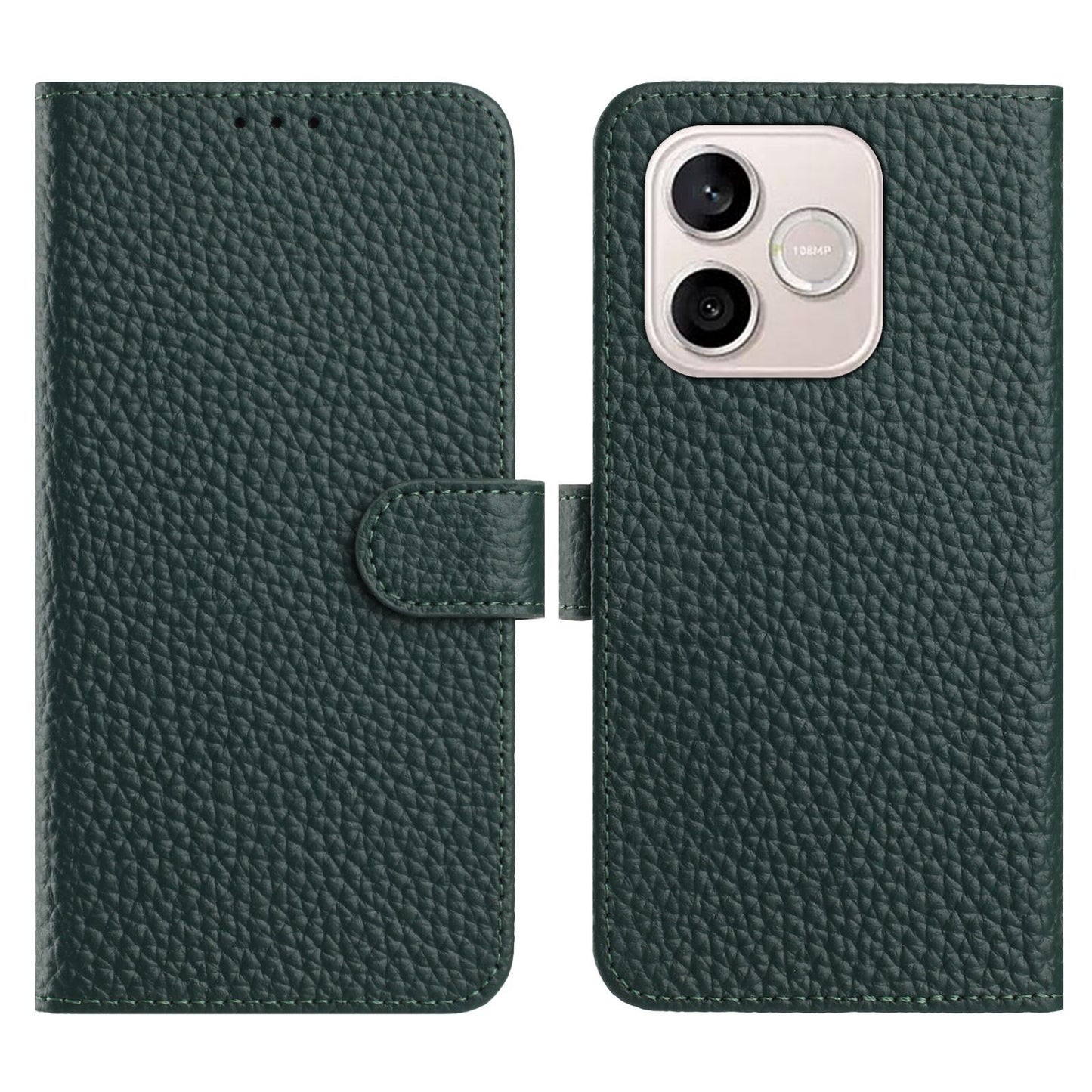 For Honor 600 Lite 5G Case Wallet Stand Litchi Texture Genuine Cow Leather Flip Phone Cover