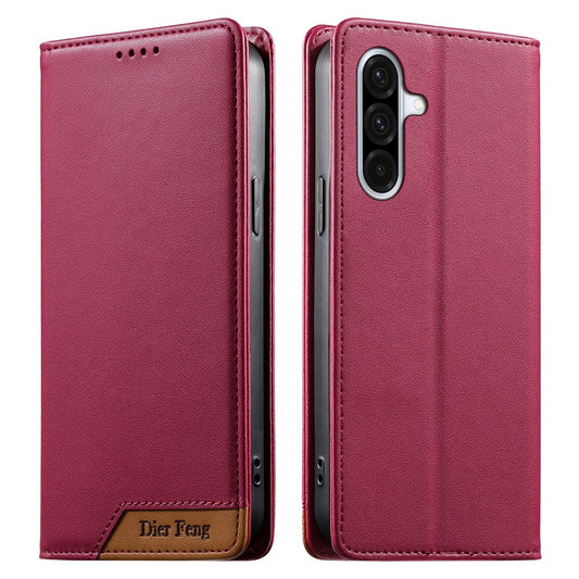 Galaxy A37 5G Handyhülle – DIERFENG DF-018 RFID-blockierende Brieftasche aus Leder mit farblich gespleißter Logo-Ecke