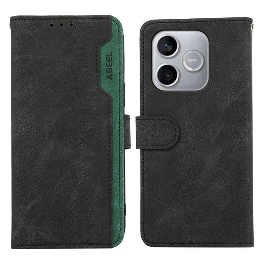 Honor 600 Lite 5G Handyhülle – ABEEL Gehäusefarbe Splicing Leder Flip RFID-Blockierung