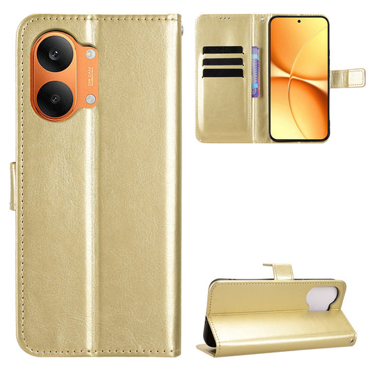 For Xiaomi Redmi Turbo 5 Max 5G / Xiaomi Poco X8 Pro Max 5G PU Leather Case with Strap Crazy Horse Texture Phone Wallet Cover