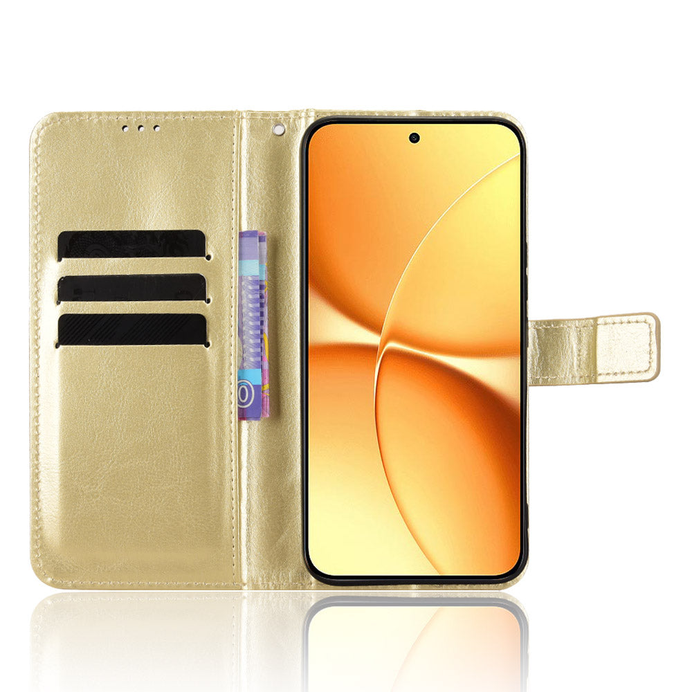 For Xiaomi Redmi Turbo 5 Max 5G / Xiaomi Poco X8 Pro Max 5G PU Leather Case with Strap Crazy Horse Texture Phone Wallet Cover
