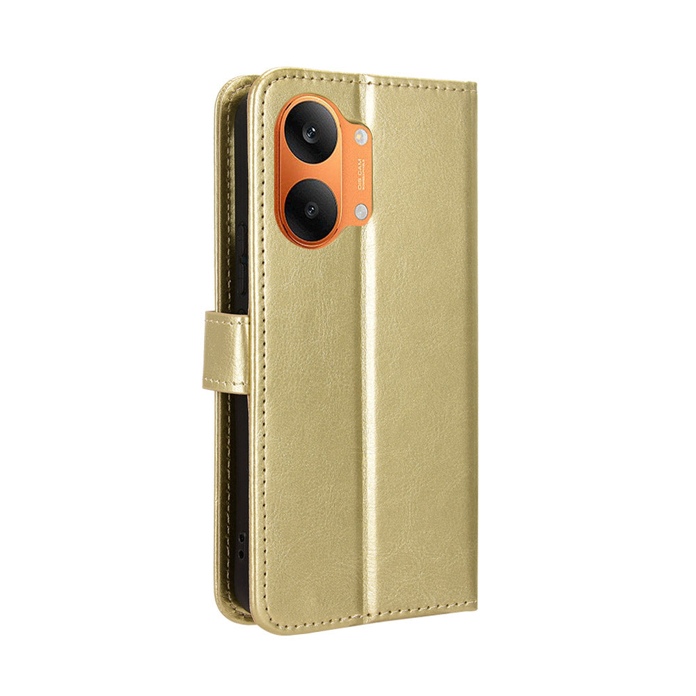 For Xiaomi Redmi Turbo 5 Max 5G / Xiaomi Poco X8 Pro Max 5G PU Leather Case with Strap Crazy Horse Texture Phone Wallet Cover
