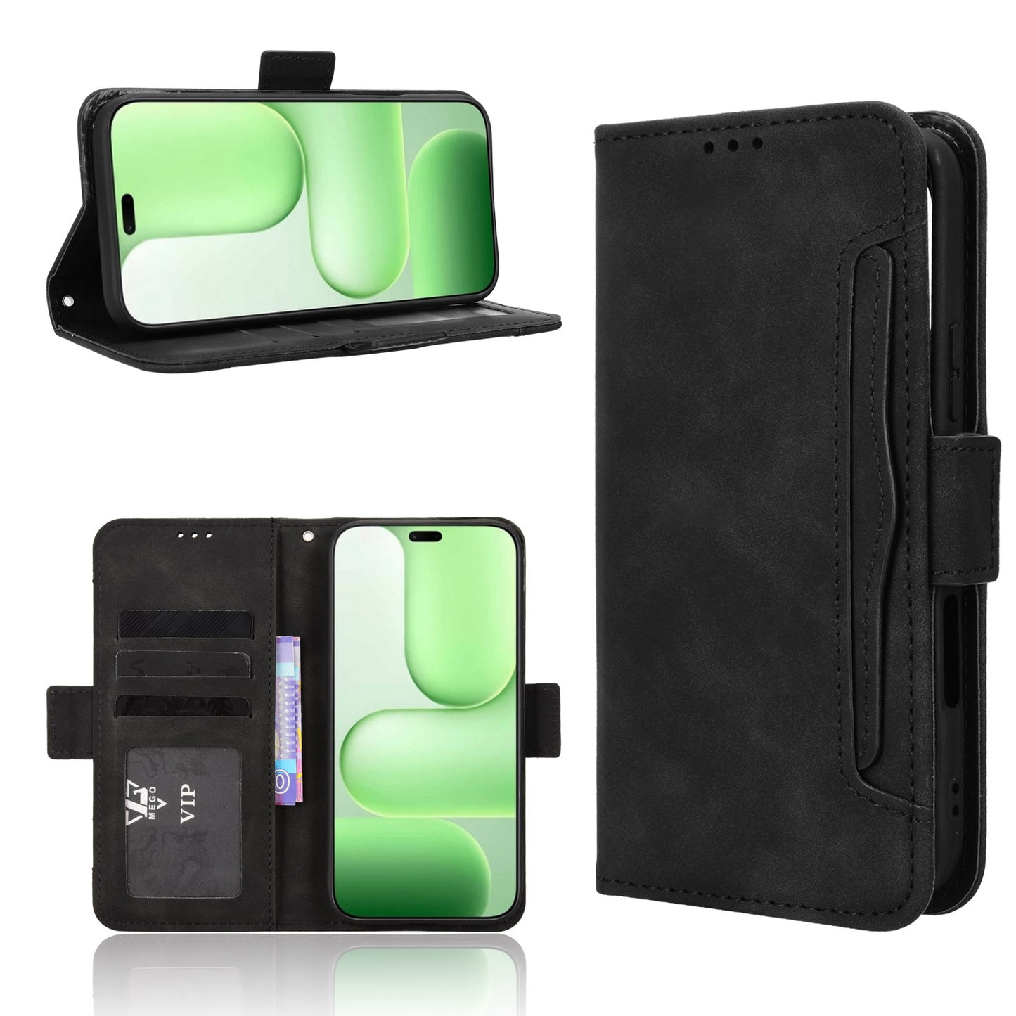 For Honor 600 Lite 5G Leather Case Phone Wallet Cover with Multiple Card Slots