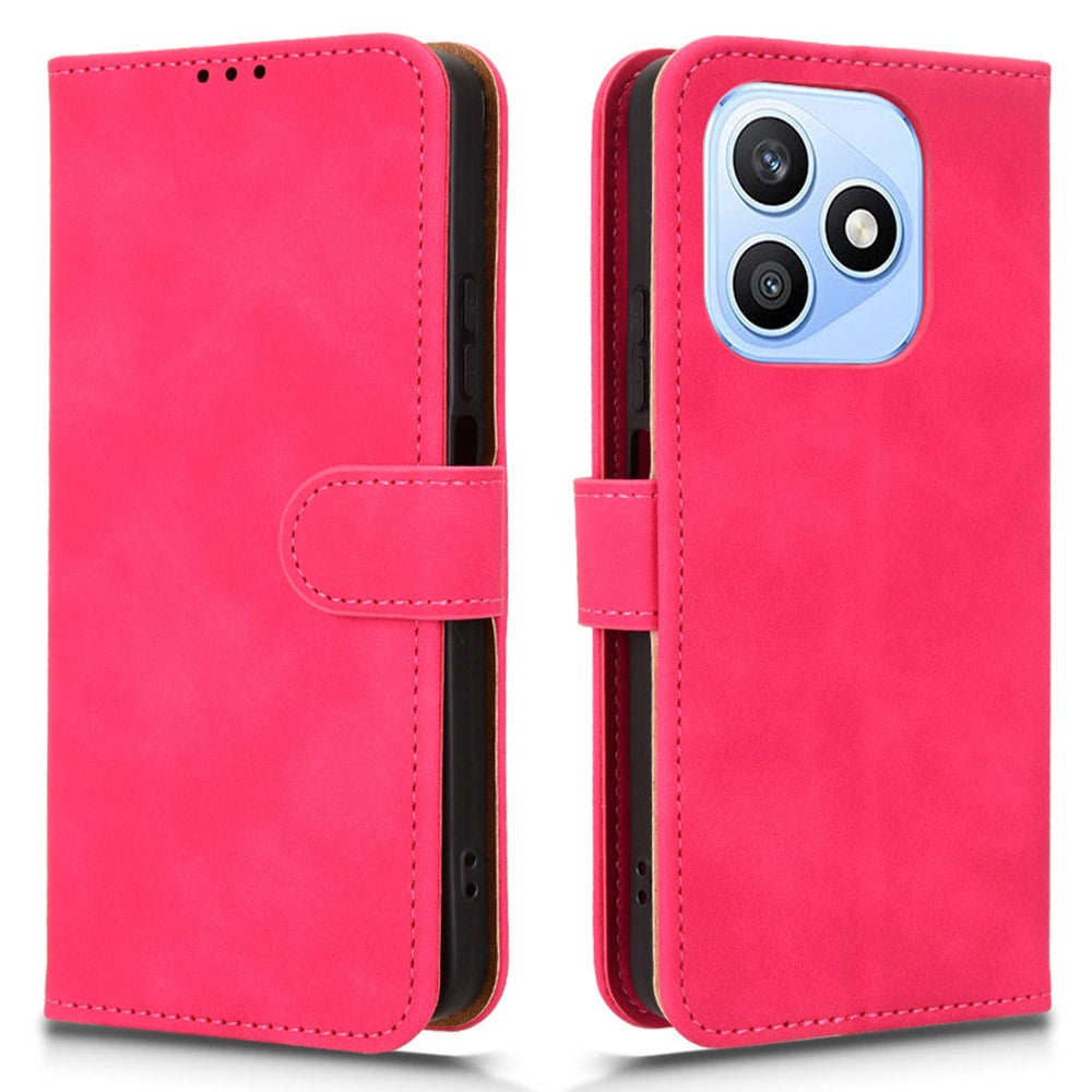 For Honor X8d 4G Leather Case Skin Feel Anti Drop Wallet Stand Flip Phone Cover