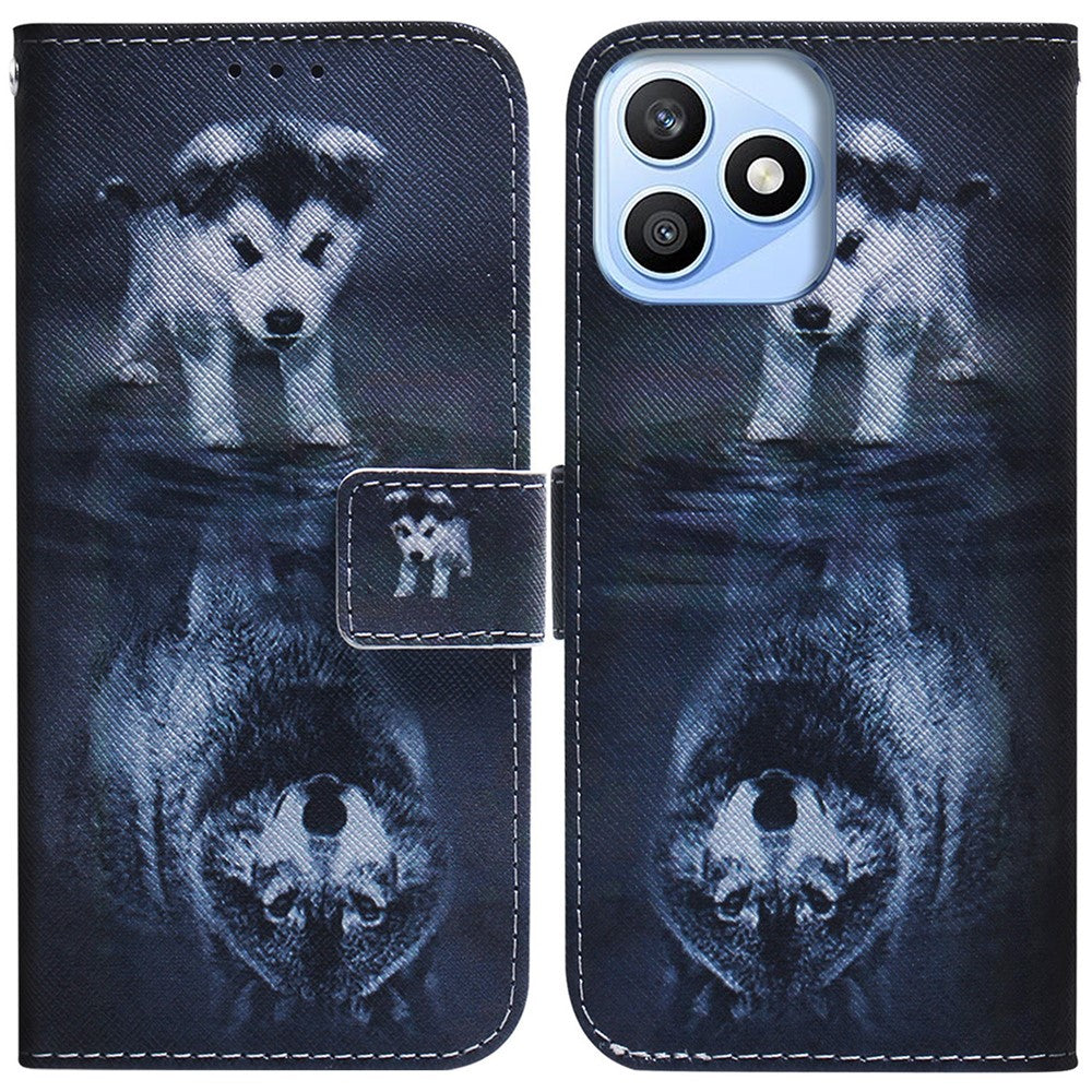 For Honor X8d 4G Wallet Case Pattern Print Leather Phone Cover