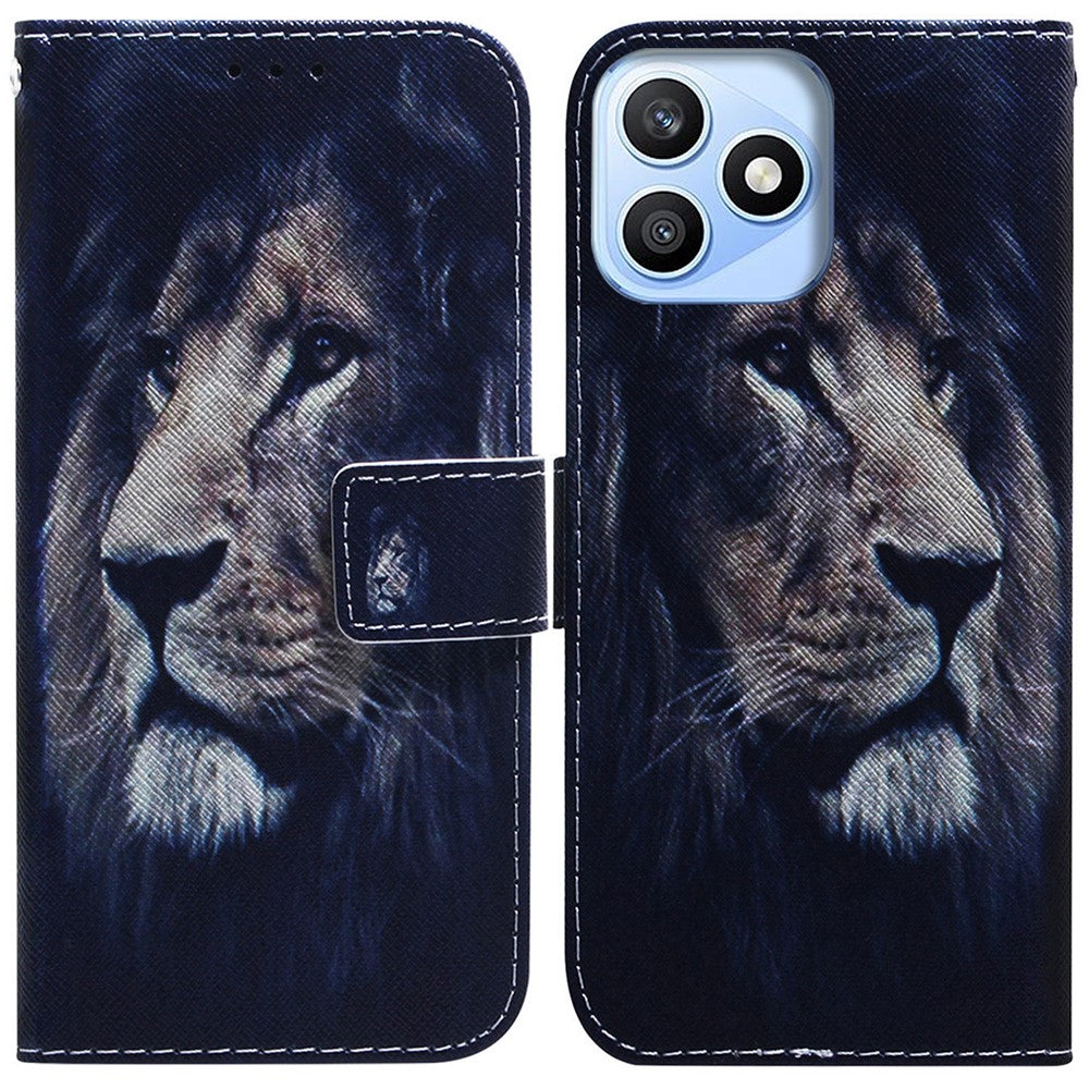 For Honor X8d 4G Wallet Case Pattern Print Leather Phone Cover