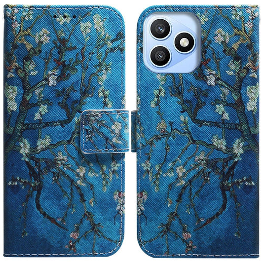 Honor X8d 4G Handyhülle – Brieftaschen- aus Leder mit Musterdruck