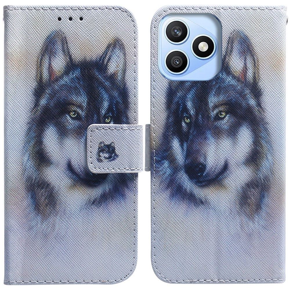For Honor X8d 4G Wallet Case Pattern Print Leather Phone Cover