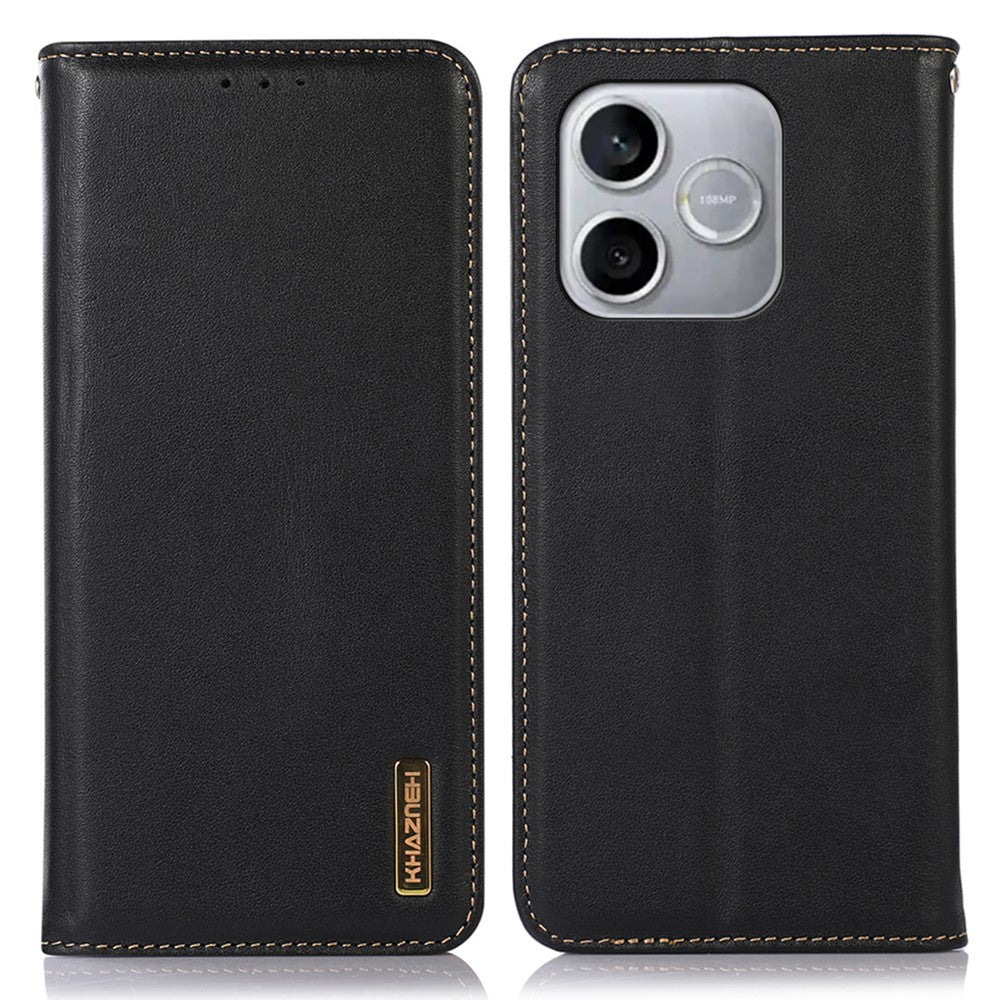 KHAZNEH For Honor 600 Lite 5G Case Wallet Genuine Cow Leather Phone Cover Nappa Texture