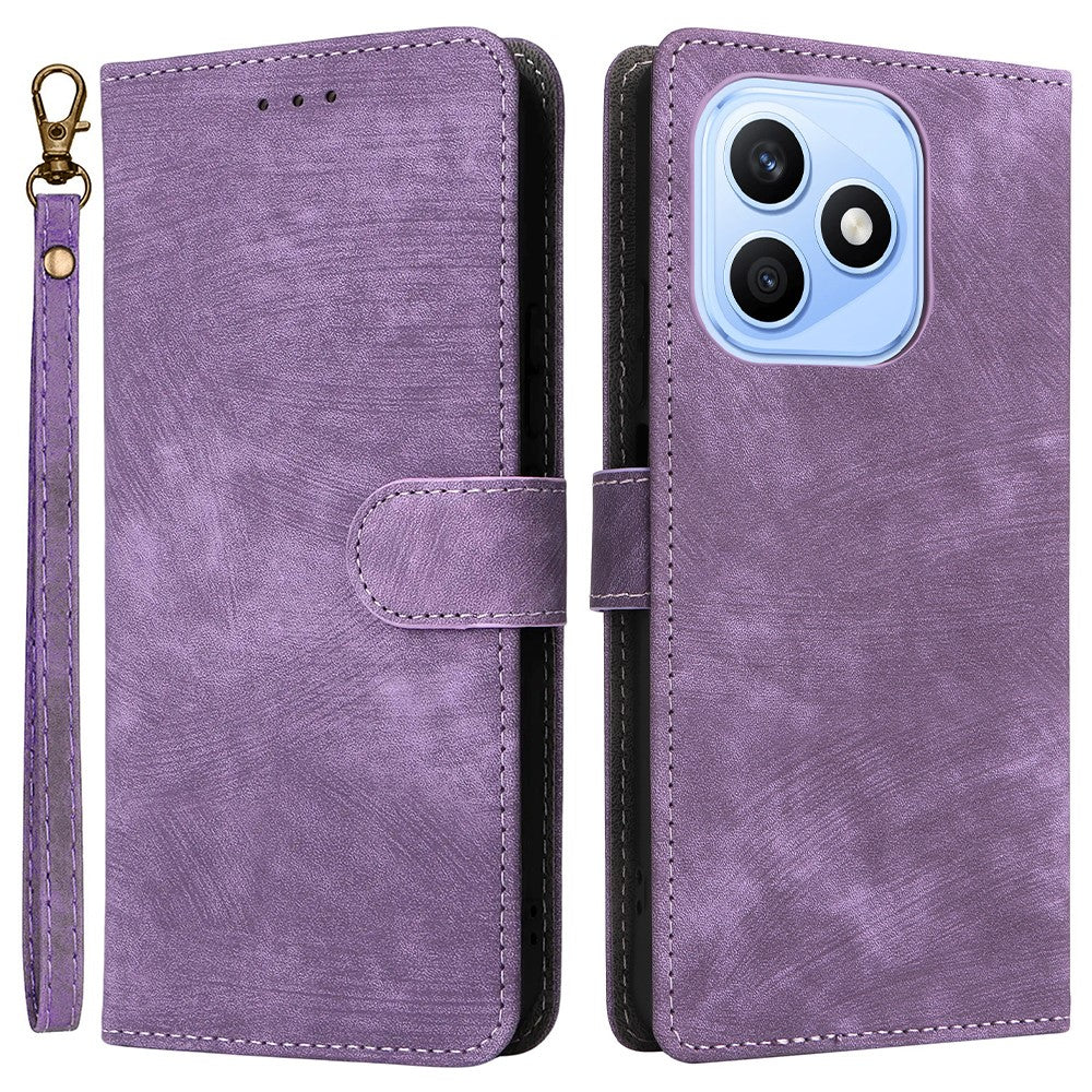 For Honor X8d 4G Case Wallet RFID Blocking PU Leather Phone Cover Stand with Strap