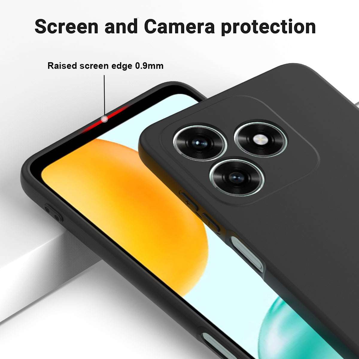 For Honor X8d 4G Liquid Silicone Case Phone Back Cover with Hand Strap