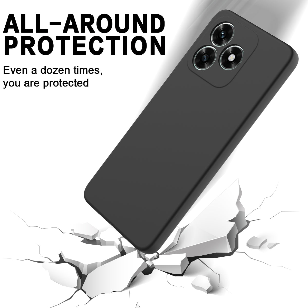 For Honor X8d 4G Liquid Silicone Case Phone Back Cover with Hand Strap