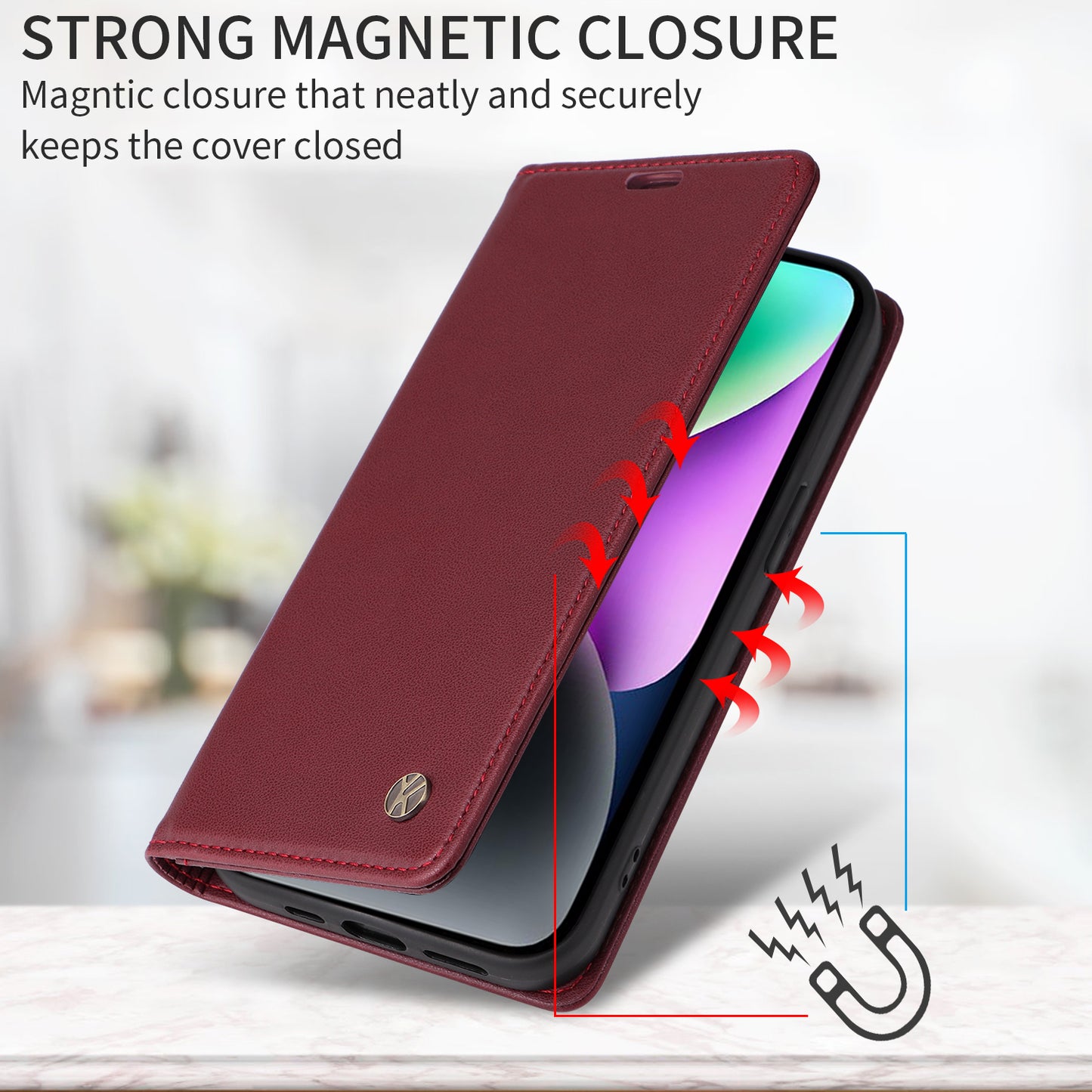 YIKATU For Honor X8d 4G YK-001 Phone Cases Magnetic Closure PU Leather Mobile Cover