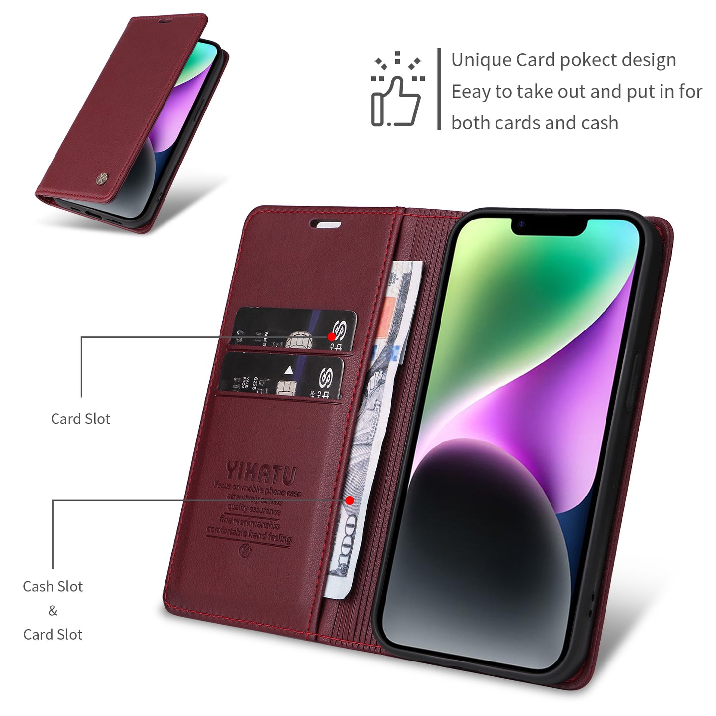 YIKATU For Honor X8d 4G YK-001 Phone Cases Magnetic Closure PU Leather Mobile Cover