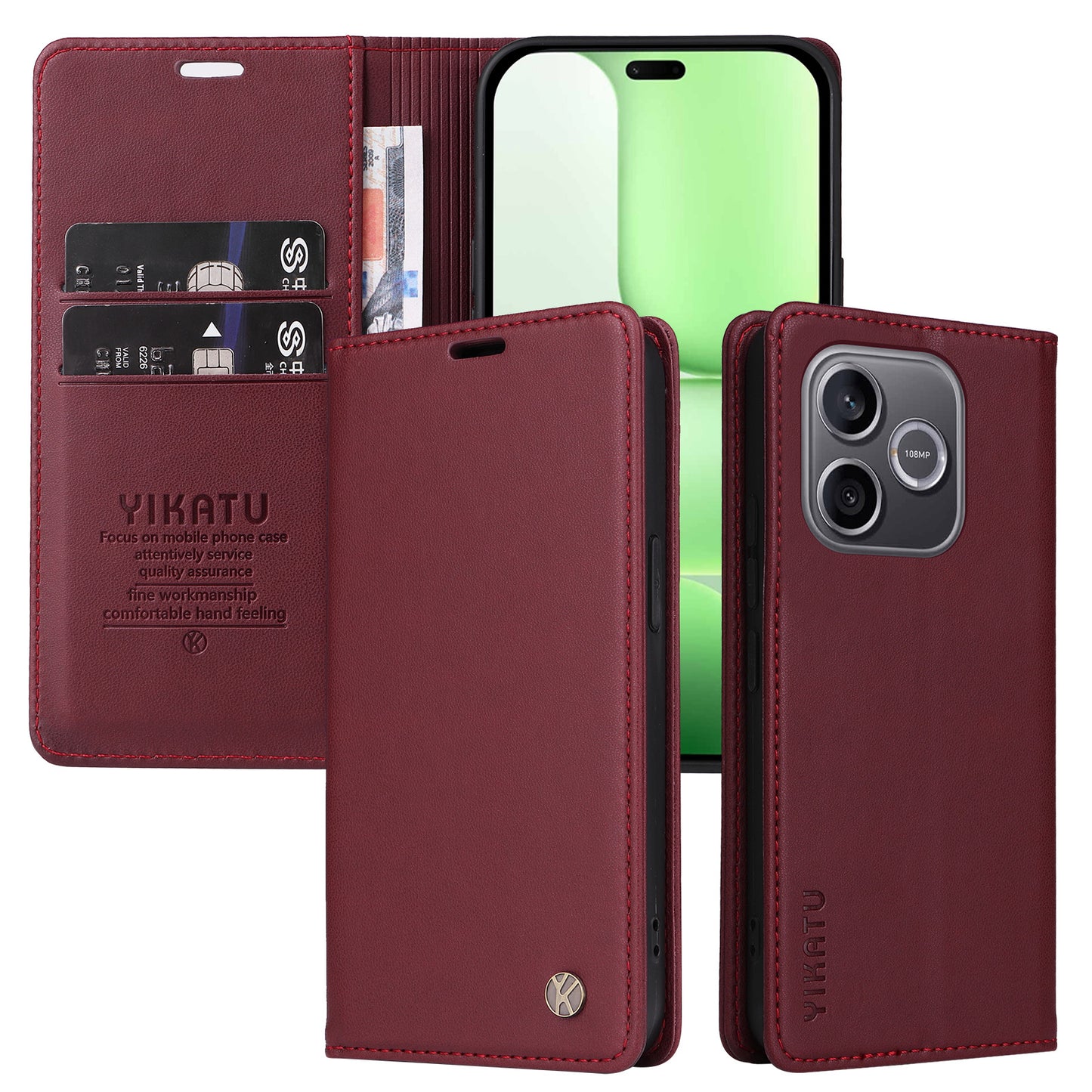 YIKATU For Honor 600 Lite 5G YK-001 Phone Cases Magnetic Closure PU Leather Mobile Cover