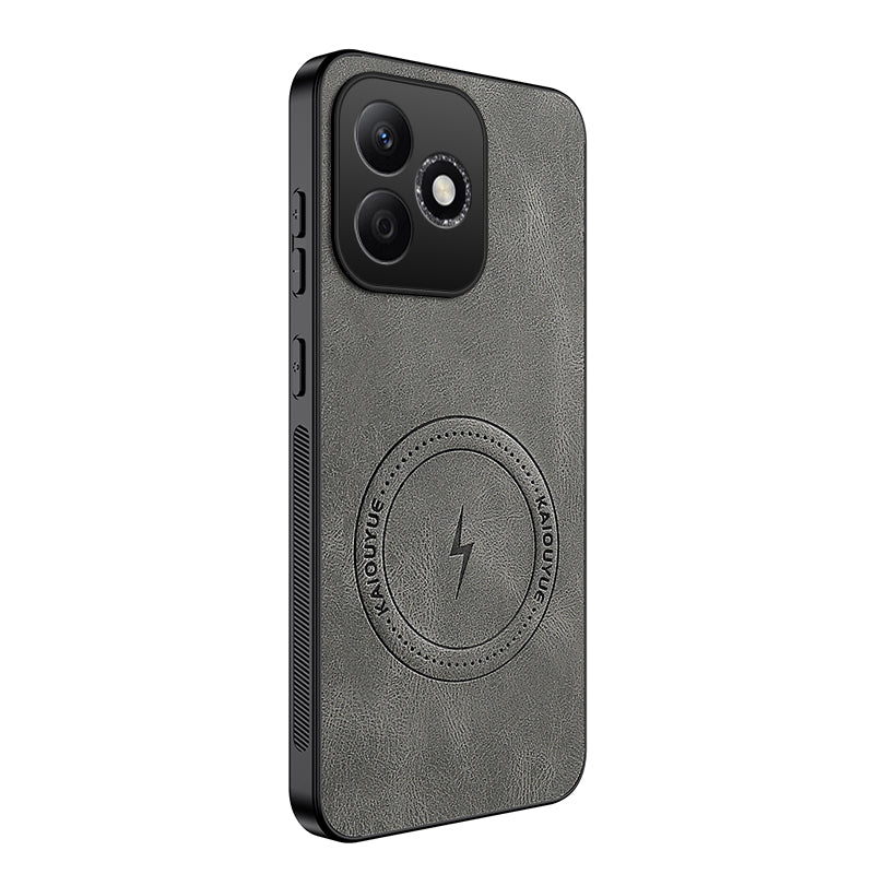 WANLONFENG For Honor 600 Lite 5G SD1 Series Magnetic Case Nappa Texture PC TPU Phone Cover