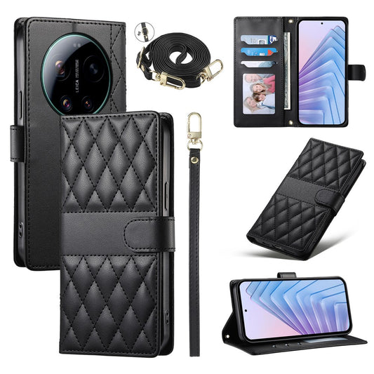 Xiaomi 17 Ultra 5G – Wallet-Handyhülle aus PU-Leder und TPU, mit Ständer, mit langem und kurzem Trageriemen