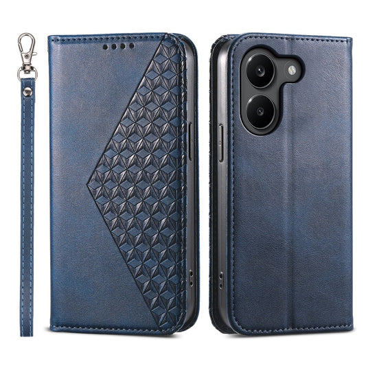 For Xiaomi Poco X8 Pro 5G  /  Redmi Turbo 5 5G Case Calf Texture PU Leather Wallet Phone Cover with Wrist Strap