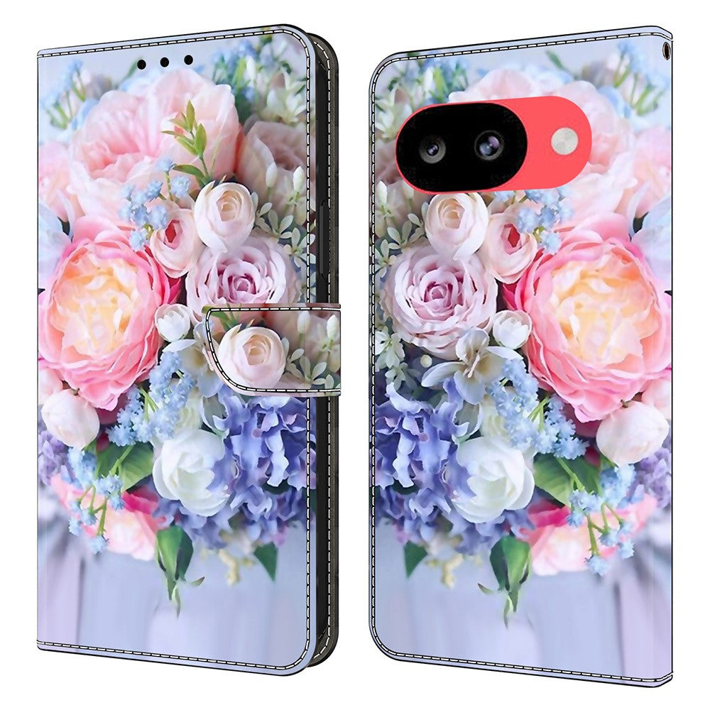 For Google Pixel 10a Case Magnetic Clasp 3D Pattern Leather Wallet Phone Cover